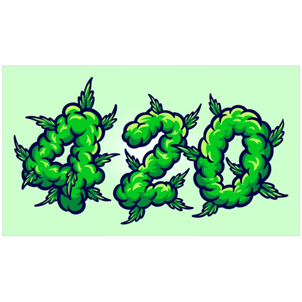420 words lettering with weed smoke illustrations Thumbnail