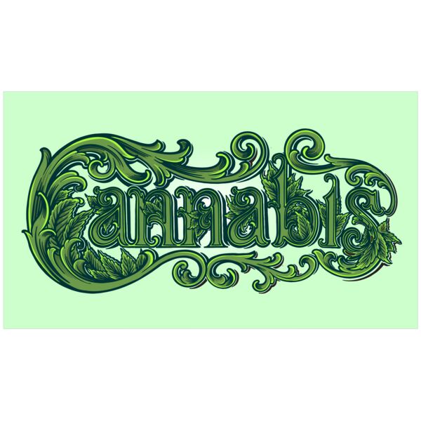 classic luxury cannabis word lettering Thumbnail
