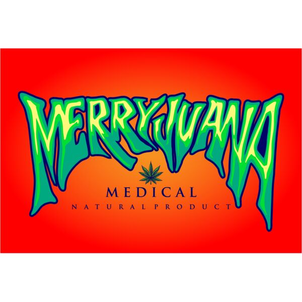 marijuana word hand lettering typography colorful Thumbnail