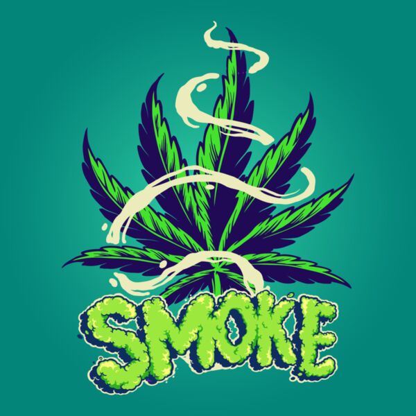 Smoke Cannabis Leaves With Clouds Thumbnail